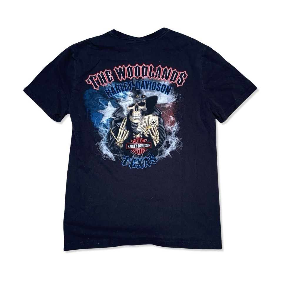 Harley-Davidson The Woodlands Texas #1 Racing T-Shirt Men's Small Black 2024